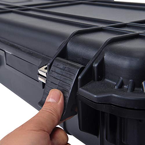 Meijia Portable All Weather Rolling Hard Rifle Case With Wheels,Customizable Fit Foam Inserted, Elegant Black,48.42X16.14X6.29Inches #TOP7