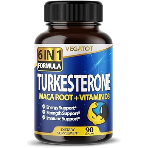 VEGATOT 6 in 1 High Strength Turkesterone 15500 mg Concentrated Extract with Maca Root Fenugreek Tribulus Boost Energy Stamina 3-Month Supply (60 Count (Pack of 1)) Cover
