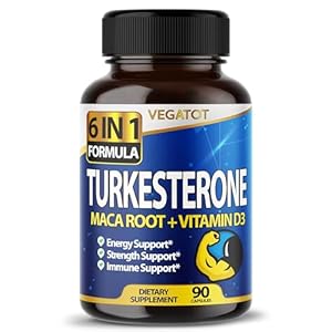 VEGATOT 6 in 1 High Strength Turkesterone 15,500MG Concentrated Extract with Maca Root Fenugreek Tribulus Boost Energy Stamina 3-Month Supply (90 Count (Pack of 1))