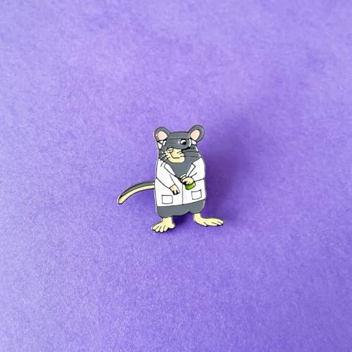 Image of Dr's gift Science Mouse Pins Brooch Lab Rat Doctor Pin Lapel Backpacks Badge Fun Biology Jewelry Gifts for Scientists Teachers Animal Researchers