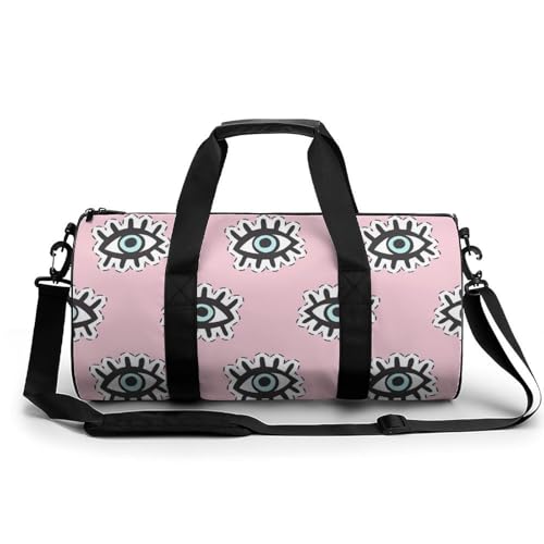 Duffel bag rose original motif œil protecteur et audacieux