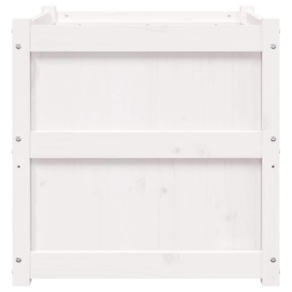 vidaXL Jardinières 2 pcs, Lits Surélevé, Bacs à Fleurs, Pots de Plantes, Boîtes à Fleurs Jardin Patio Terrasse, Blanc Bois de Pin Massif
