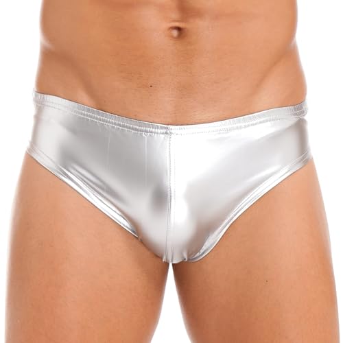 Moily Men Glossy Leather Panties Sissy Bulge Pouch G-String Thongs Bikini Briefs Latex Hot Pants Clubwear2