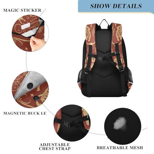 Fisyme Cowboy Bulls Western School Backpack Laptop Backpack Bags Bookbag Travel Casual Computer Notebooks Daypack3