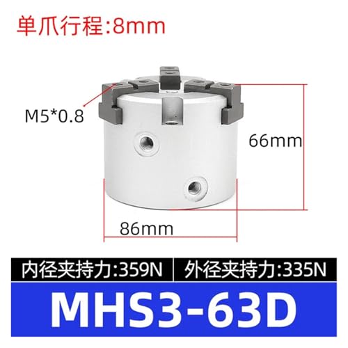 Cylindre MHS2-63D à double effet avec force de préhension constante - 3
