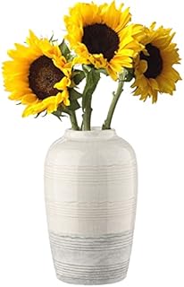 Oairse White Ceramic Vase 23CM Tall Flower Vase Boho Handmade Vase for Flowers Pottery Floral Vase Milk Bottle Shape for Dried Flower Pampas Grass for Home Living Room Bedroom Decor