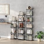 MAHANCRIS 6 Tier Bookshelf, Book Shelf, Narrow Bookcase, Industrial Slim Shelving Unit, Corner Shelf Storage Organizer for Living Room, Home Office, Study, Black BKBK11601