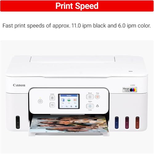 Image of Canon PIXMA G3290 Wireless MegaTank All-in-One Inkjet Printer, Copy, & Scan - White 6706C022 Bundle with 6FT USB 2.0 Printer Cable + Tech Smart USA Printer Essentials Software Kit