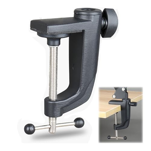 Forme en C Base pour Microphone, pour Support D'écran et Lampe de Table, Support de Table Universelle avec Vis Réglable pour Support Bras de Microphone, L'espace Maximal Est de 5,5 CM, 1pcs