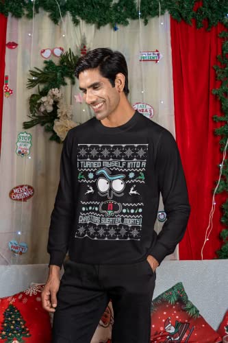 ALLNTRENDS Adult Sweatshirt I Turned Myself Into A Christmas Sweater Funny Xmas4