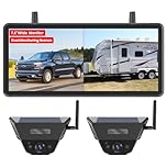 Solar Backup Camera Wireless for RVs and Trailers No-Installation - 7.2" HD 1080P Monitor,Dual Camera System, Strong Magnetic Scratch-Proof Rear View Camera for Trucks, Campers, SUVs, and Cars
