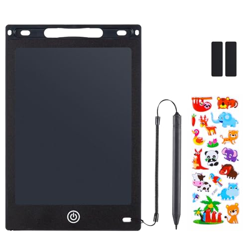 Coozlon LCD Writing Tablet for Kids, 8.5 Inch Erasable LCD Drawing Tablet for Kids with Lock Function Drawing Board for Doodle Drawing and Memo Lists,Free Animal Cartoon Stickers, Ebony