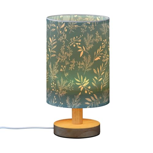 Lámpara de mesa de noche mini verde hojas miniatura 2