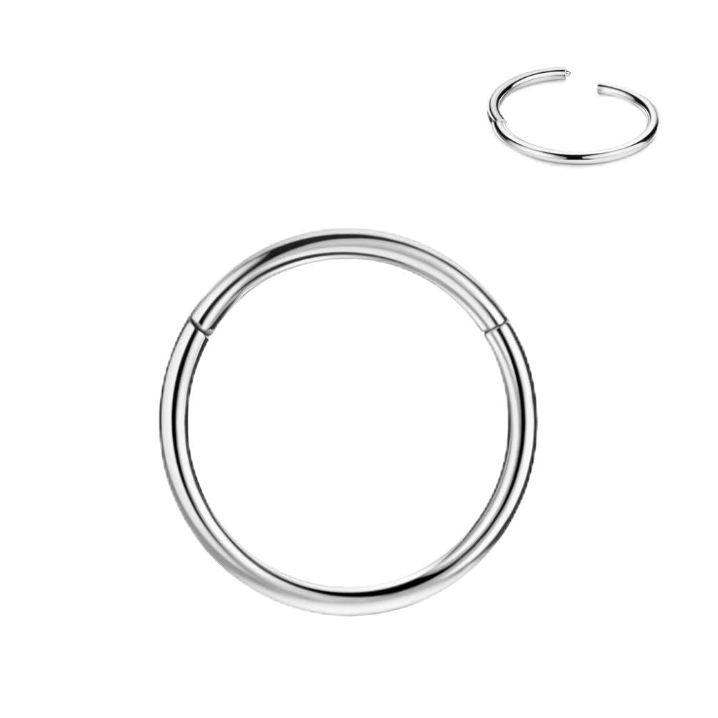 316L Surgical Steel Hypoallergenic Hinged Nose Ring Hoop for Women &amp; Men
