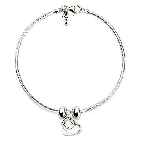Trink Brand Two-Hearts Sterling Silver Charm Stopper Bracelet Cover