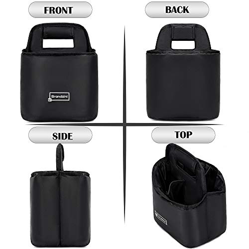 Brandzini Reusable Insulated Cup Carrier, Lightweight Padded and Foldable drink holder with detachable dividers (Fits maximum 2 large size coffee due to wide Lid size) - Thumbnail 3