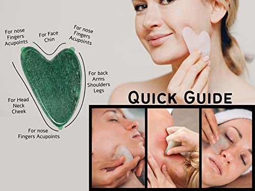 Image of Crystal Heaven Dark Green Aventurine Gua Sha Stone Face Massager - Super Smoothed Original Healing Gemstone Guasha Tool For Face Eye Neck