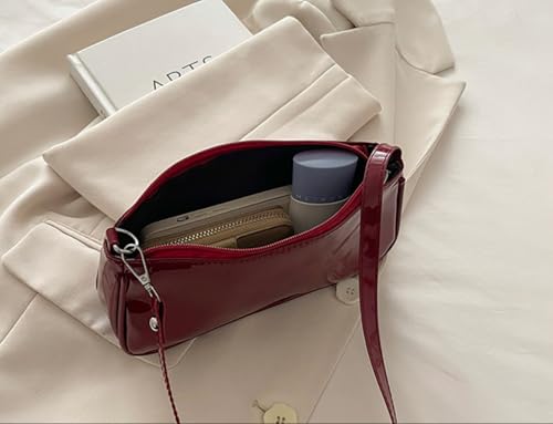 Image of Patent Leather Evening Purse Shiny Elegant Clutch Purse Mini Shoulder Bag