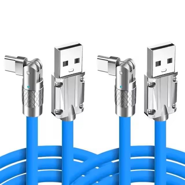 Image of ZAPCORD 180 degree Rotating Fast Charging Cable | USB Type A to C | 1 mtr Extra Long Cable | Tangle Free Silicon | 120W /6A | 480 Mbps High-Speed Data Transfer | For iPhone, Samsung, MI, Oneplus, Oppo