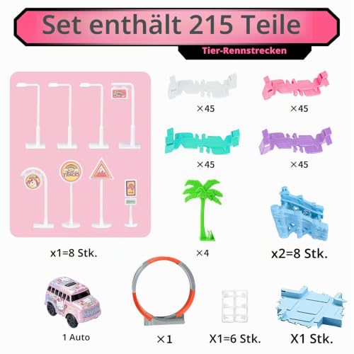 Autorennbahn ab 4 5 6 7 8 Jahre, Rennbahn Kinder Flexibles DIY – Ansicht 4