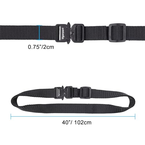 Image of Vigorport Utility Straps Quick Release Nylon Backpack Accessory Bag Strap,Adjustable for Hiking,Travel,Outdoor Sports-4 Pack (Black-Metal Buckle, 0.75''W-40''L)