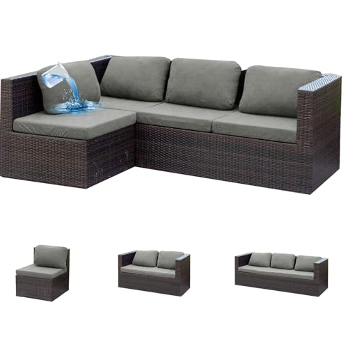 ZGDDPZA Stretch Patio Sofa Cushion Cover, Waterproof Seat & Backrest Protector for 1/2/3 Seater Jacquard Elastic Fit Slipcover for Garden Bench, Rattan, Outdoor (Light Gray,Backrest Cover,Waterproof)