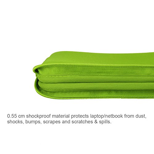 Image of Arvok 11 11.6 12 Inch Laptop Sleeve Case for MacBook Air 12, Water-Resistant Neoprene Notebook Computer Tablet Sleeve, Carrying Bag Cover for Chromebook /HP /Dell /Lenovo /Asus /Acer, Bamboo Green
