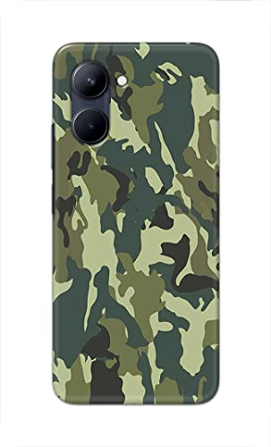 Image of PRINTFIDAA Printed Hard Back Cover Case for Realme C33 Back Cover (Green Army Camouflage) -1803
