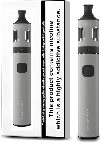 Innokin Endura T20S Starter Kit (Grey) 1500mAh Battery 18W Output 2ml Prism S Tank 0.8 Ohm Coil MTL Vape Device USB Charging Refillable Vape Kit No Nicotine