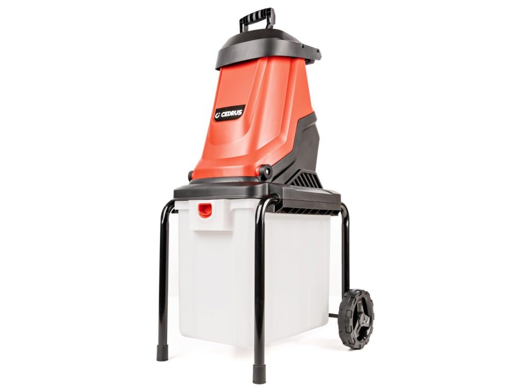 Hahn & Sohn Cedrus RE03 elektryczny rozdrabniacz – 3000 W, grubość gałęzi 45 mm, kosz na trawę 50 l, cicha rozdrabniarka rolkowa do gałęzi, krzewów, odpadów ogrodowych – rozdrabniacz ogrodowy – cicha