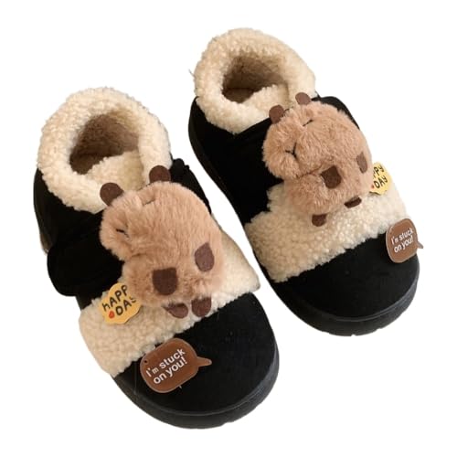 Capybara Slippers Cute Fuzzy Warm Plush Winter Shoes, Cozy Indoor Outdoor House Sandals Bedroom Comfort Wear Soft Cloud Slide Fur Furry Lightweithg Anti-Skid Funny Grip Platform Fleece Lining Slippers