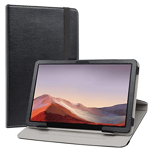 Étui de protection TCL Tab Pro 5G en cuir PU supérieur - Design rotatif élégant Noir