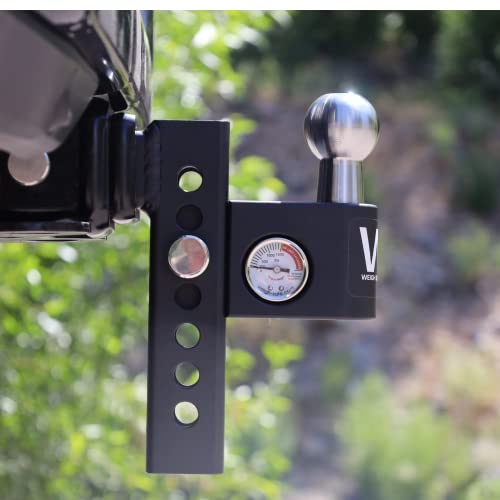 Weigh Safe Aero Hitch - Adjustable Trailer Hitch Ball Mount - 6" Drop Hitch For 2" Receiver - Premium Heavy Duty Steel Trailer Tow Hitch W/Built In Weight Scale For Anti Sway, 12,500 Lbs Gtw #TOP4
