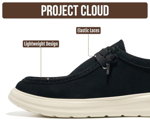 Image of Project Cloud Genuine Leather Loafers for Men - Non-Slip Mens Shoes (Dante) | High Density SmartFoam Insole Mens Loafers - Lightweight Sneakers for Men Footwear and Water Resistant Mens Sneakers