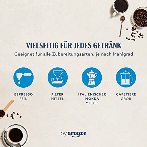 by Amazon Entkoffeinierte Kaffeebohnen Decaffeinato, Leichte Röstung, 1 kg (2 Packungen mit 500g)...