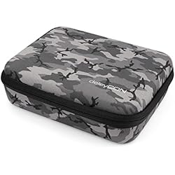 Maletin Gopro Hero 4 deleyCON Bolsa Funda Rígida para Cámara de Acción GoPro y Accesorios Robusta Resistente Protección contra el Polvo Impactos Salpicaduras para GoPro Hero 11 Hero 10 Hero 9 8 7 Tamaño L - Camuflaje