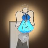 KUNDGLA Angel Stained Glass Night Light Decorative Wall Plug in Nightlight for Hallway Bedroom Bathr
