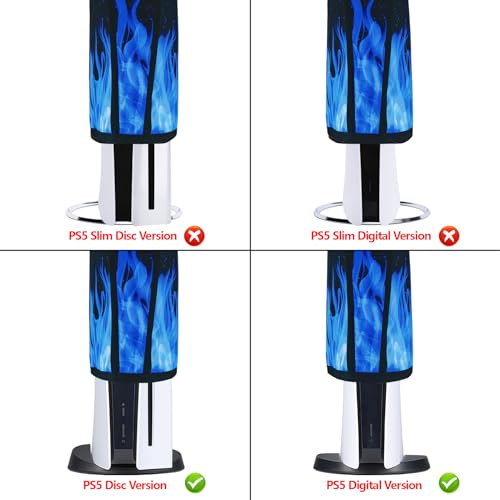 Image of PlayVital Dust Cover for ps5, Soft Neat Lining Dust Guard Anti Scratch Waterproof Cover Sleeve for ps5 Console Digital Edition & Disc Edition - Blue Flame