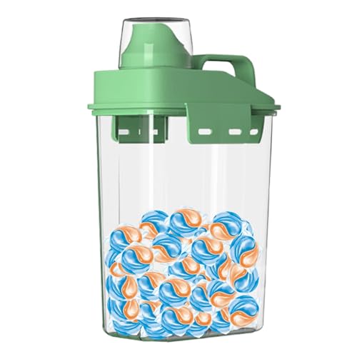 Contenedor de polvo para lavandería, dispensador de lejía para lavandería | Portadetergente con tapa para vainas de lavandería | Dispensador de perlas elevador de perfume de gran capacidad, distri