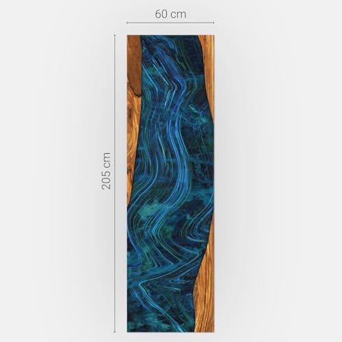 Vinilo para nevera de 60x205 cm con diseño de olas y madera 5