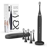 Spotlight Oral Care Sonic Pro Electric Toothbrush - Made by Dentists - 70-Day Battery & USB Charging, Pressure Sensor, 4 Cleaning Modes, Includes 6 Heads (18-Month Supply) & Travel Case