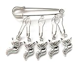 Fox Stitch Markers for Knitting Crocheting Silver Metal Set Handmade in USA by Darlene's Gift Shop