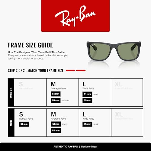Image of Ray-Ban RB4165F Justin Classic Square Sunglasses for Men