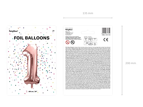Subito disponibile Balle Petit Ballon Géant en Foil Mylar 86 cm Nombre 1 Un Couleur Rose Vieux – vue 4