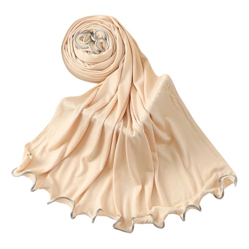 YUEHUINIAO Soft Cotton Hijab Scarf for Women Elegant Scarves Head Wrap Fashion Long Shawl Multiuse Muslims Shawl Essentia