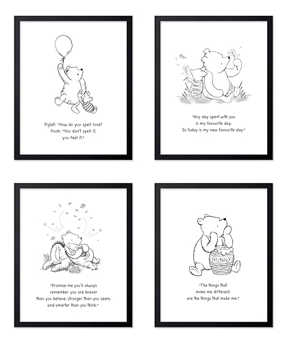 Poster Pooh & Friends lot de 4 - Décoration murale chambre enfant et salle de jeux