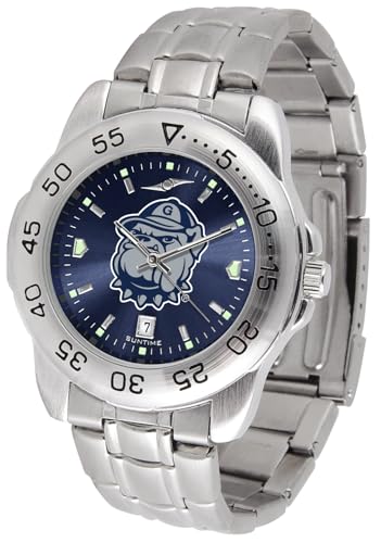 Image of SunTime Men's NCAA Team Sport Watch, 20mm Stainless Steel Strap, Reflective Shiny Dial with Date