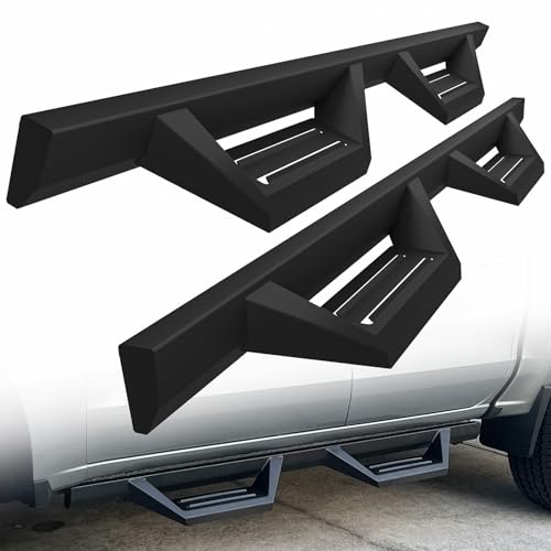 3STONZ Drop Side Steps Compatible for 2019-2025 Chevy Silverado/GMC Sierra 1500, 2020-2025 2500 3500 HD Crew Cab Running Boards Nerf Bars Rock Silders, Textured Black