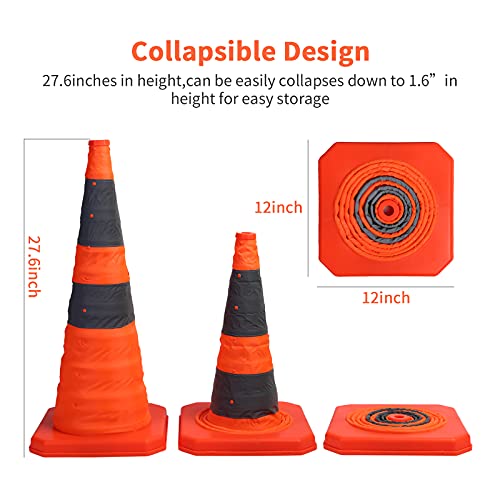 Sunnyglade CL-4 [4-Pack] 28 Inch Collapsible Traffic Cones thumb #1