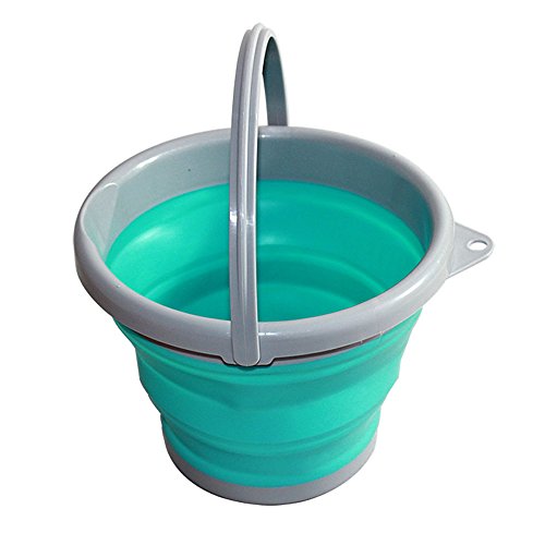 Suyi 5L/10L Silicone Collapsible Outdoor Bucket Water Storage Container For Camping Fishing BBQ Car Washing Random Color